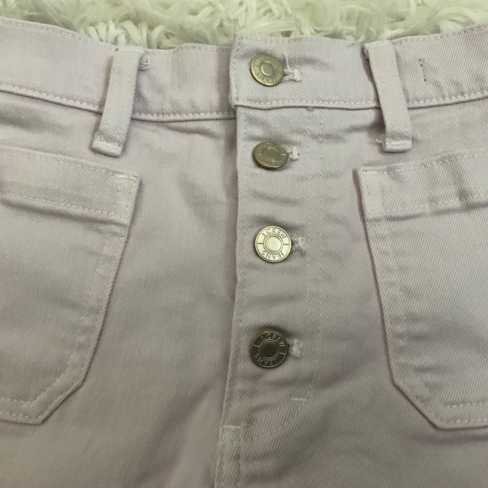 J. Crew High Rise Button Fly Jean Shorts - Lilac - Size 29 - Picture 2 of 10